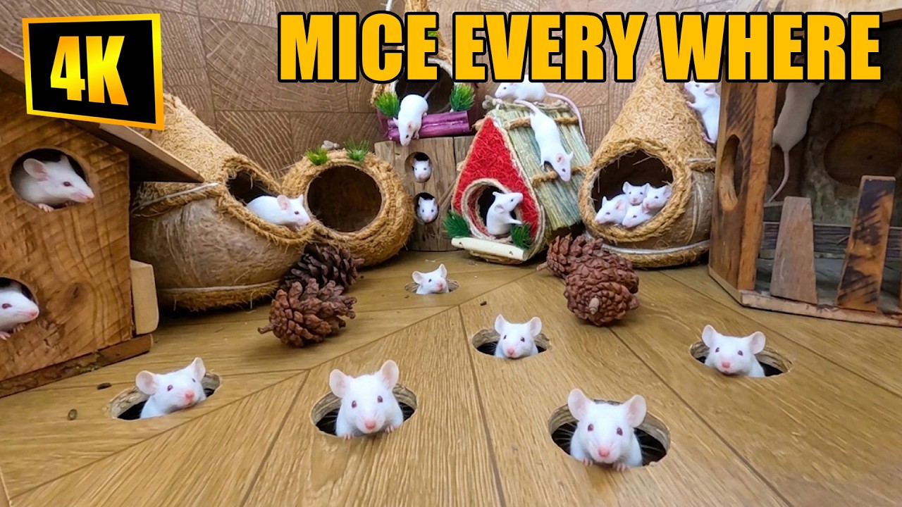 Cat Game: MICE EVERYWHERE! 4K Sensory Overload for Your Cat! 🐾🐭