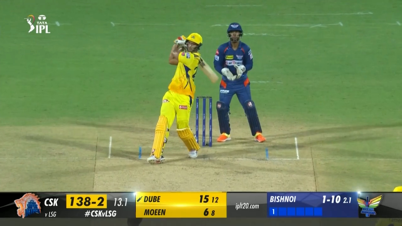 M06: CSK vs LSG – Shivam Dube Six