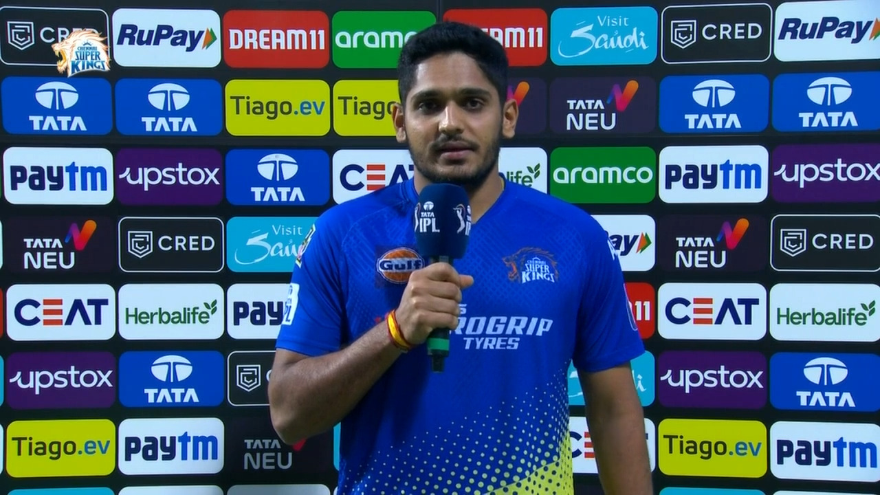 M55: CSK vs DC – Tushar Deshpande Interview background