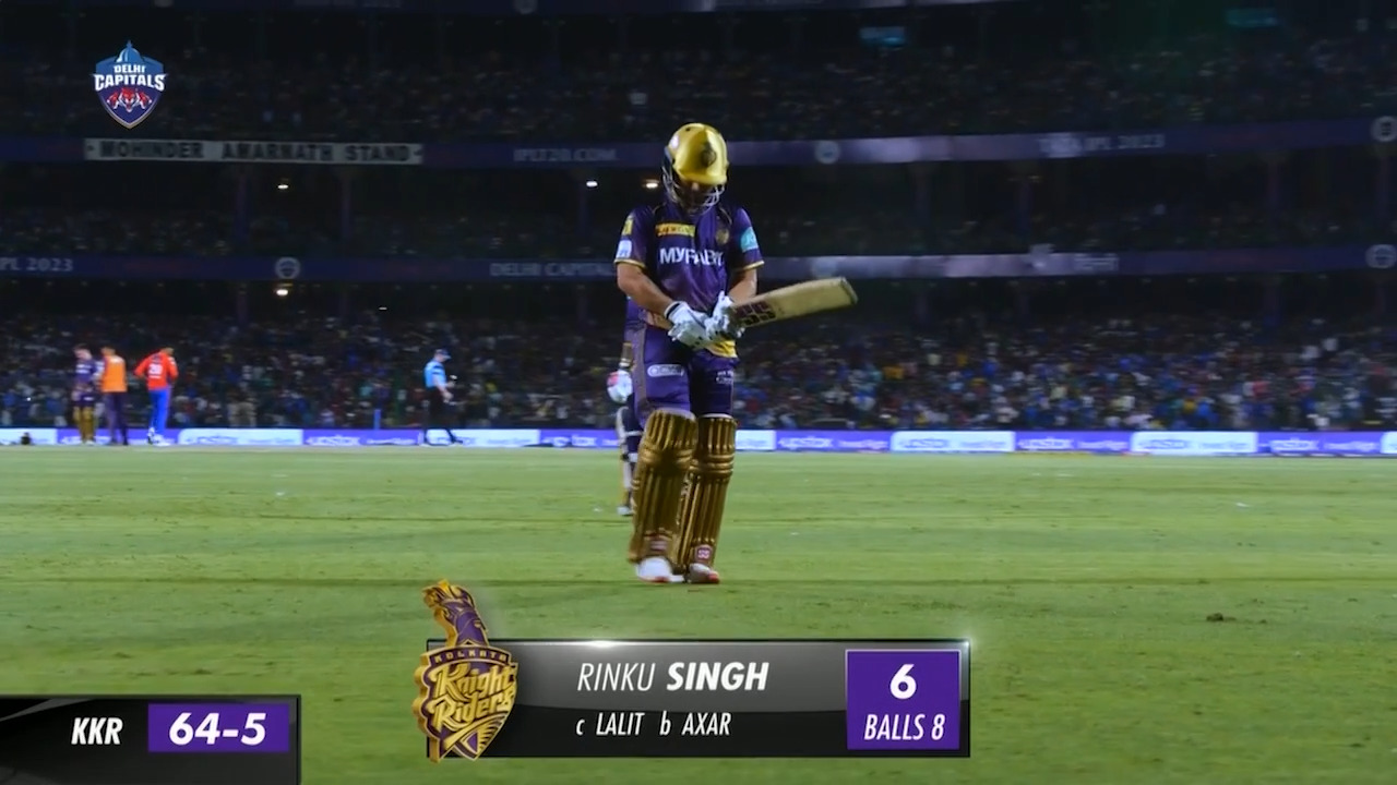 M28: DC vs KKR – Rinku Singh Wicket