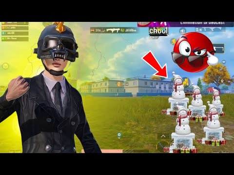 🔥 PUBG Mobile Funny Moment 😂 Snowman Troll in School Area | Squad Reaction background