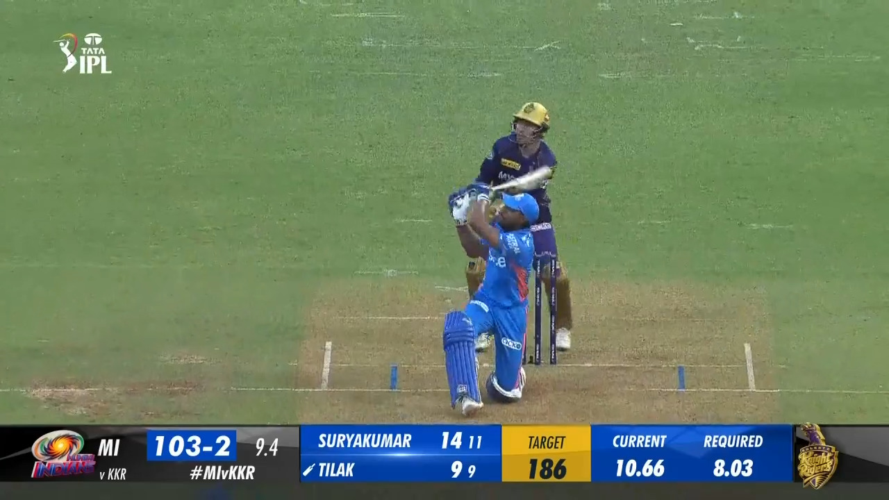 M22: MI vs KKR – Tilak Varma Six