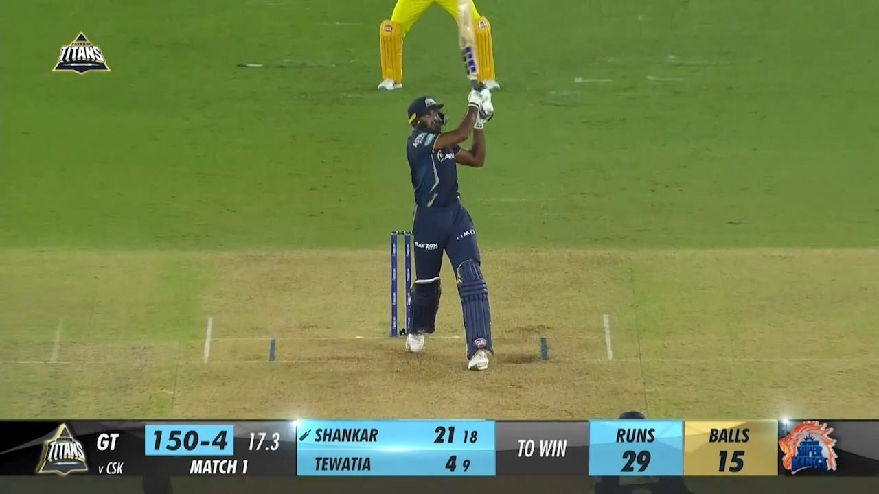 M01: GT vs CSK – Vijay Shankar Six