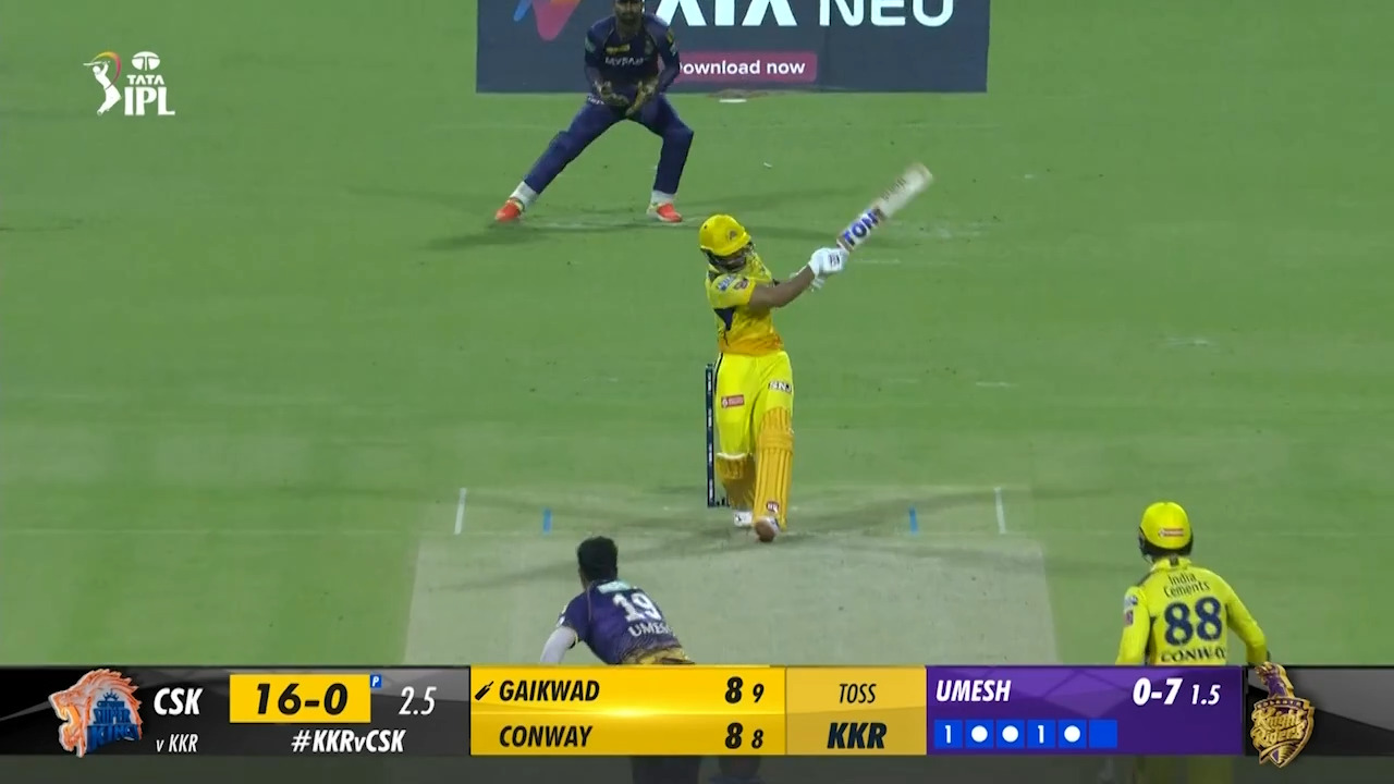 M33: KKR vs CSK – Ruturaj Gaikwad Six