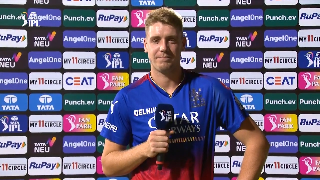 M10: RCB vs KKR – Cameron Green Interview background