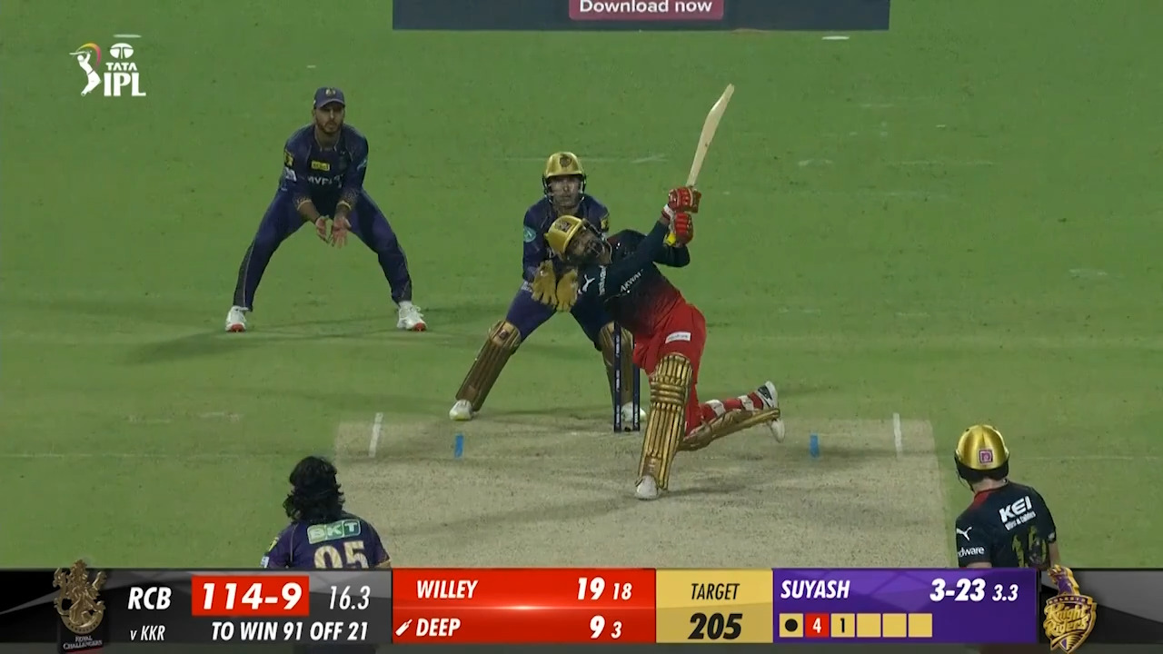 M09: KKR vs RCB – Akash Deep Six
