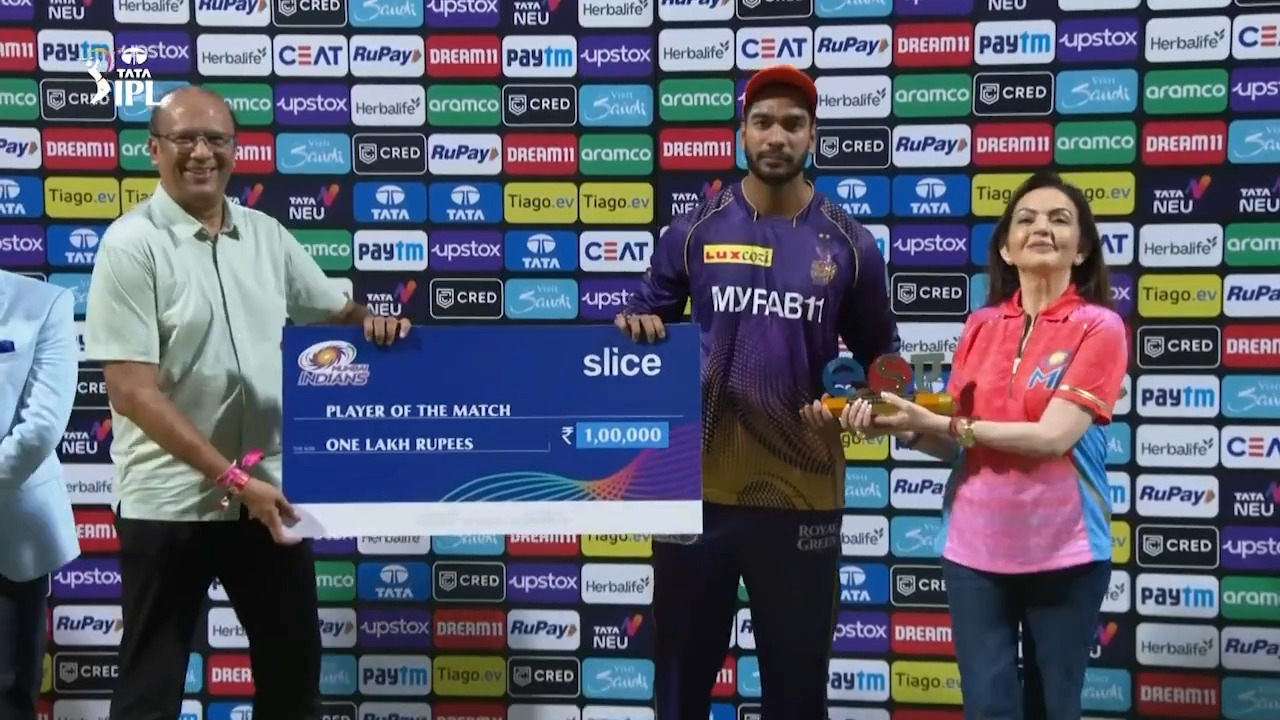 M22: MI vs KKR – Man of the Match – Venkatesh Iyer background
