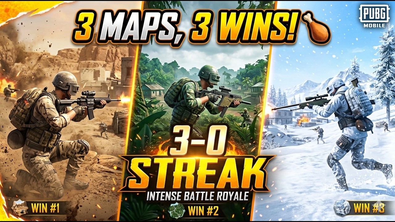 3 MAPS, 3 WINS! ЁЯНЧ Intense Battle Royale Squad Highlights (PUBG) background