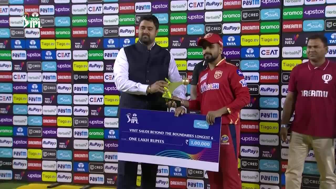 M27: PBKS vs RCB – Visit Saudi Beyond the Boundaries Longest 6 of the Match – Prabhsimran Singh background