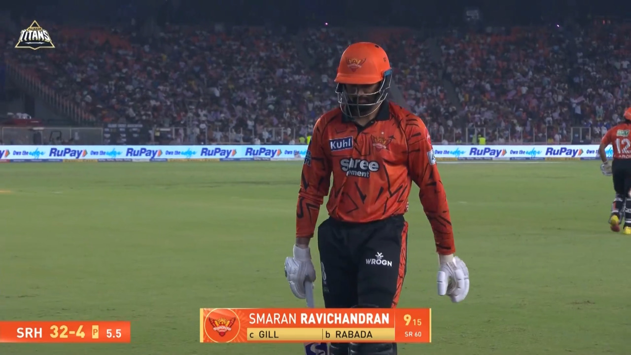 IPL 2026 M56: GT vs SRH - Smaran Ravichandran Wicket