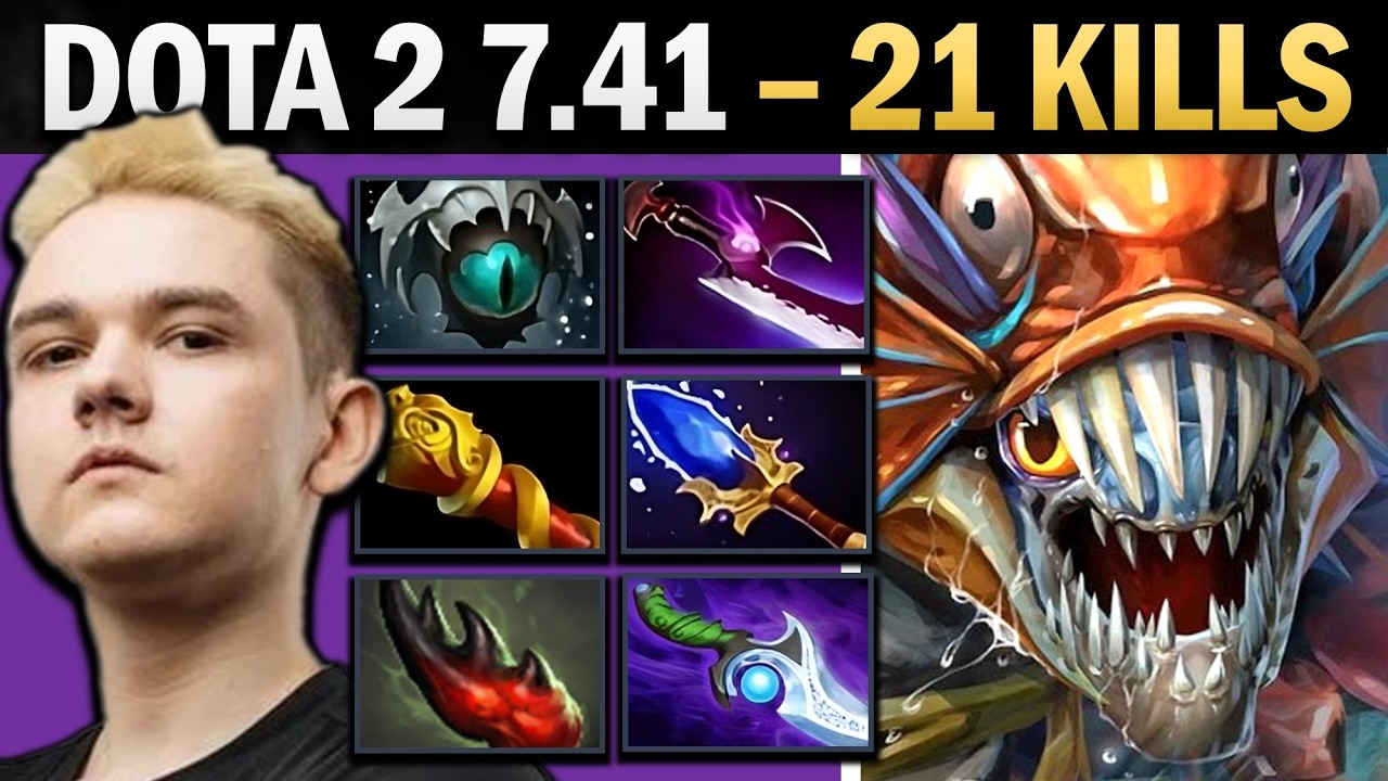 Slark Dota 2 7.41 with Aghanims and MKB - Dota Gameplay