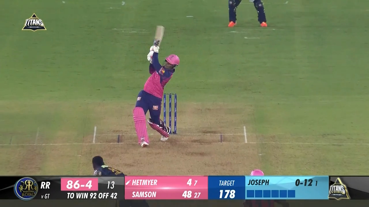 M23: GT vs RR – Shimron Hetmyer Six