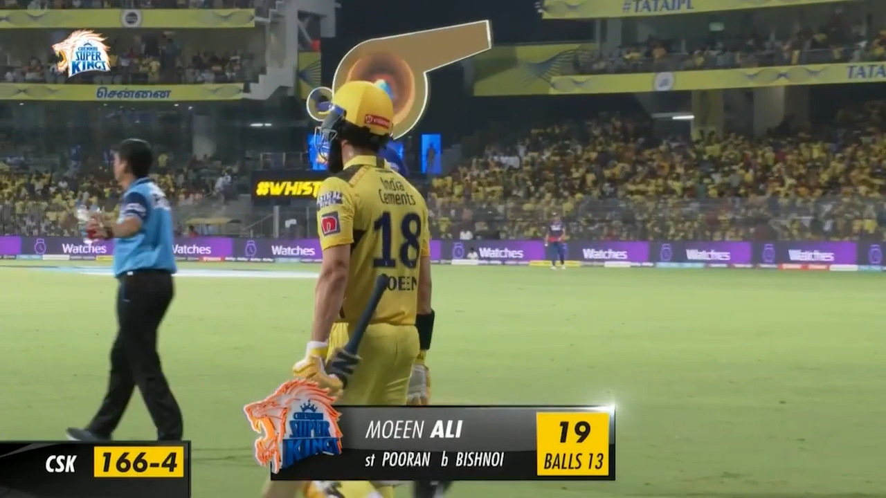 M06: CSK vs LSG – Moeen Ali Wicket background