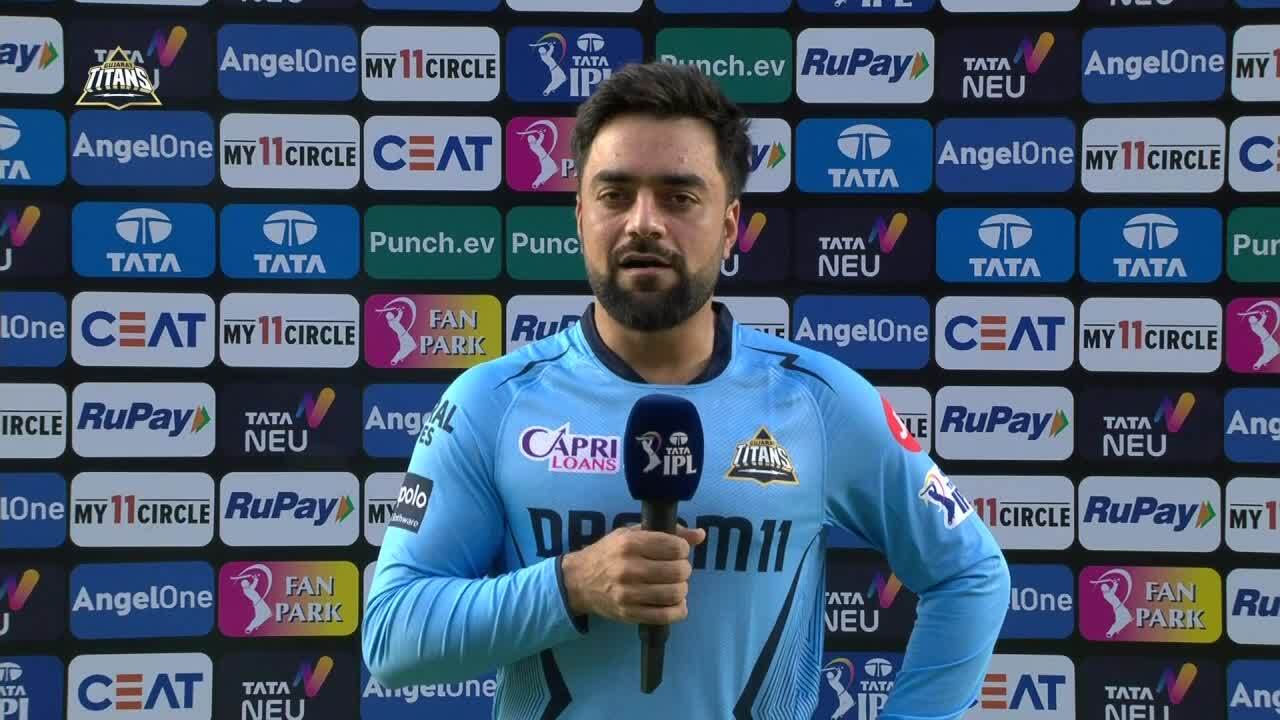 M32: GT vs DC – Rashid Khan Interview background