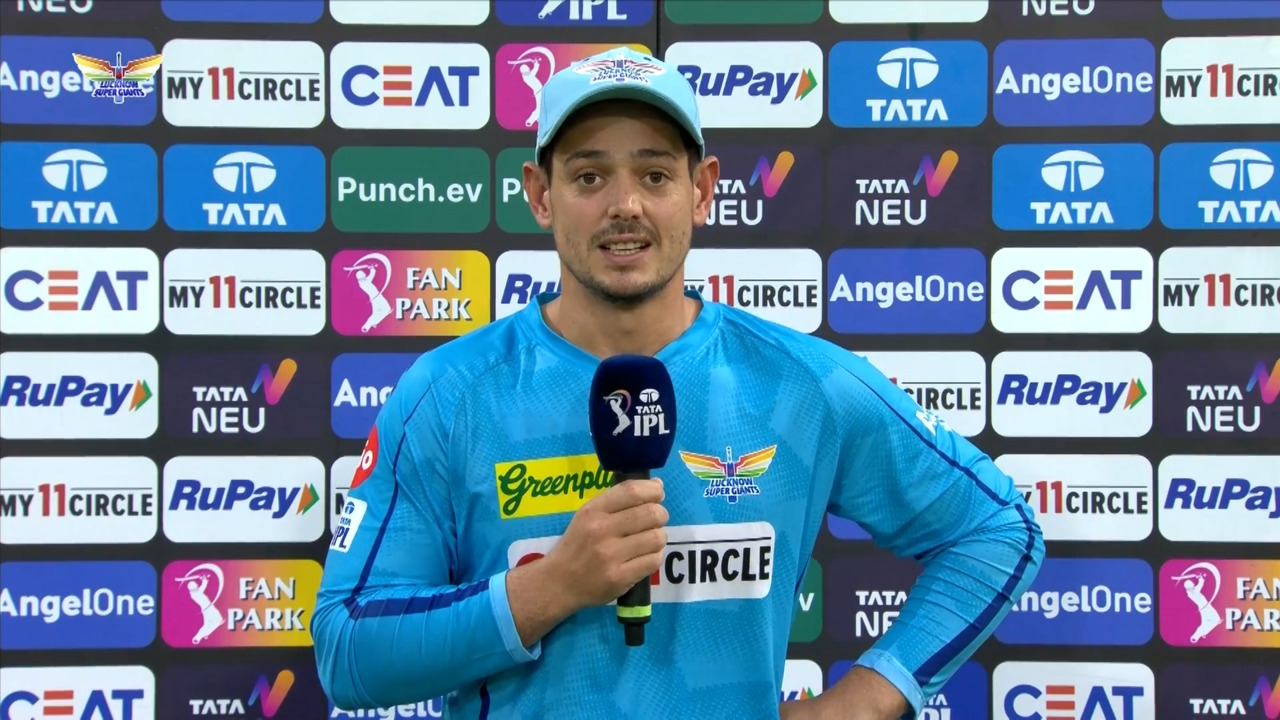 M44: LSG vs RR – Quinton De Kock Interview background