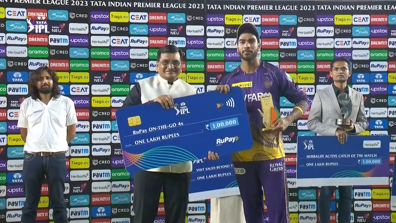 M13: GT vs KKR – RuPay On-The-Go 4s of the Match – Venkatesh Iyer