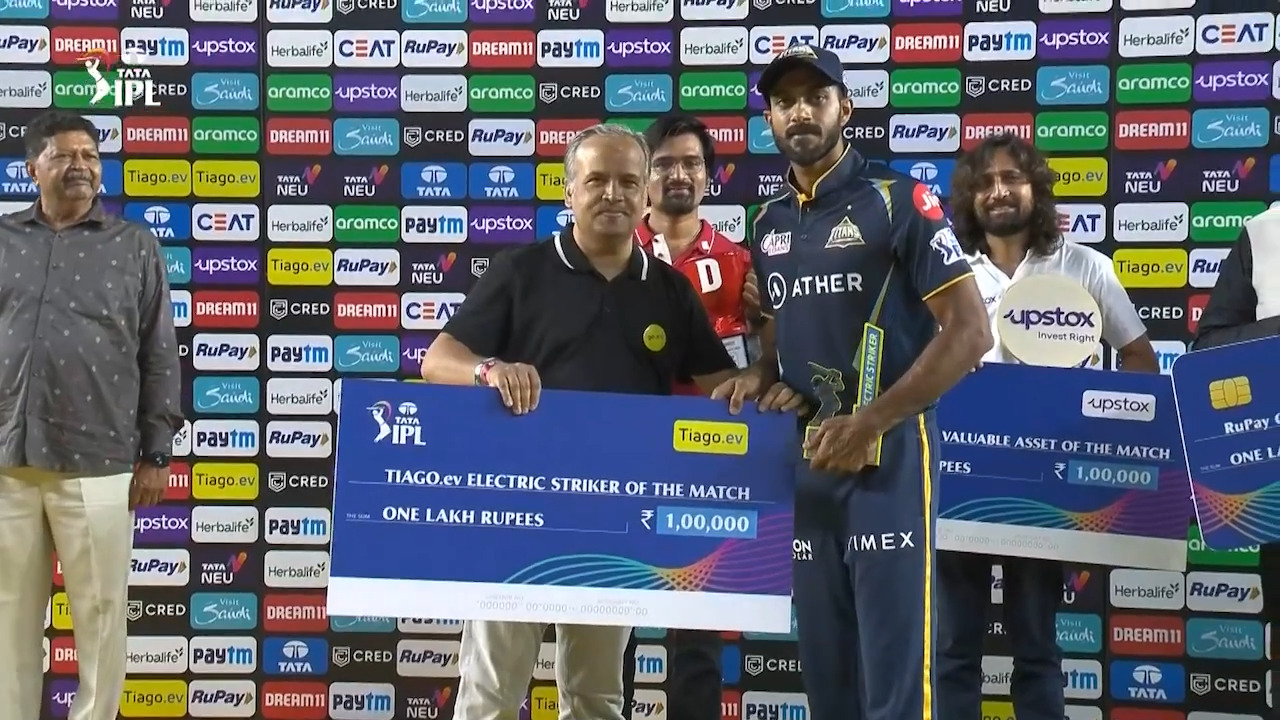 M13: GT vs KKR – TIAGO.ev Electric Striker of the Match – Vijay Shankar