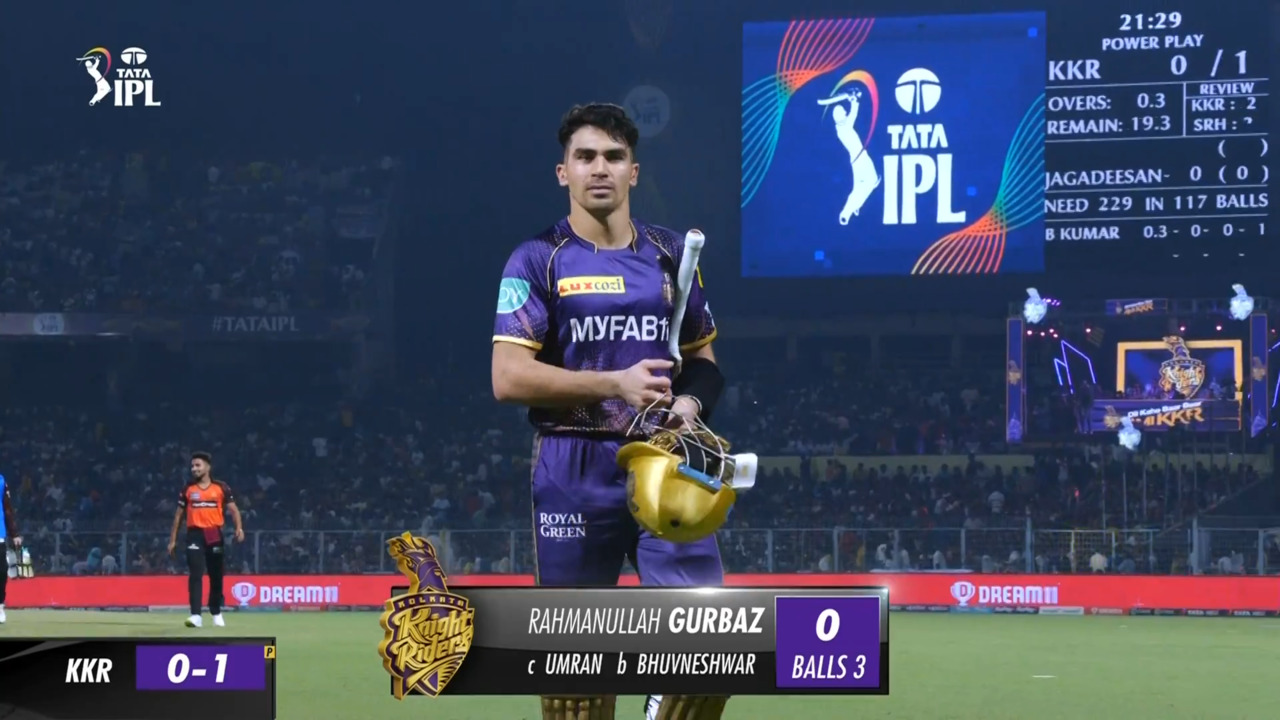M19: KKR vs SRH – Rahmanullah Gurbaz Wicket