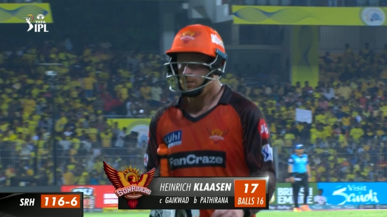 M29: CSK vs SRH – Heinrich Klaasen Wicket