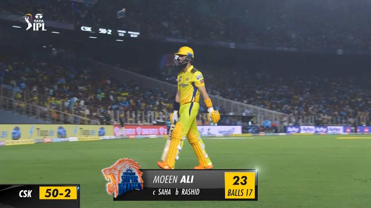 M01: GT vs CSK – Moeen Ali Wicket background