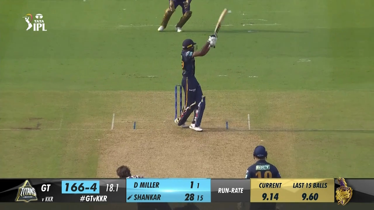 M13: GT vs KKR – Vijay Shankar Six