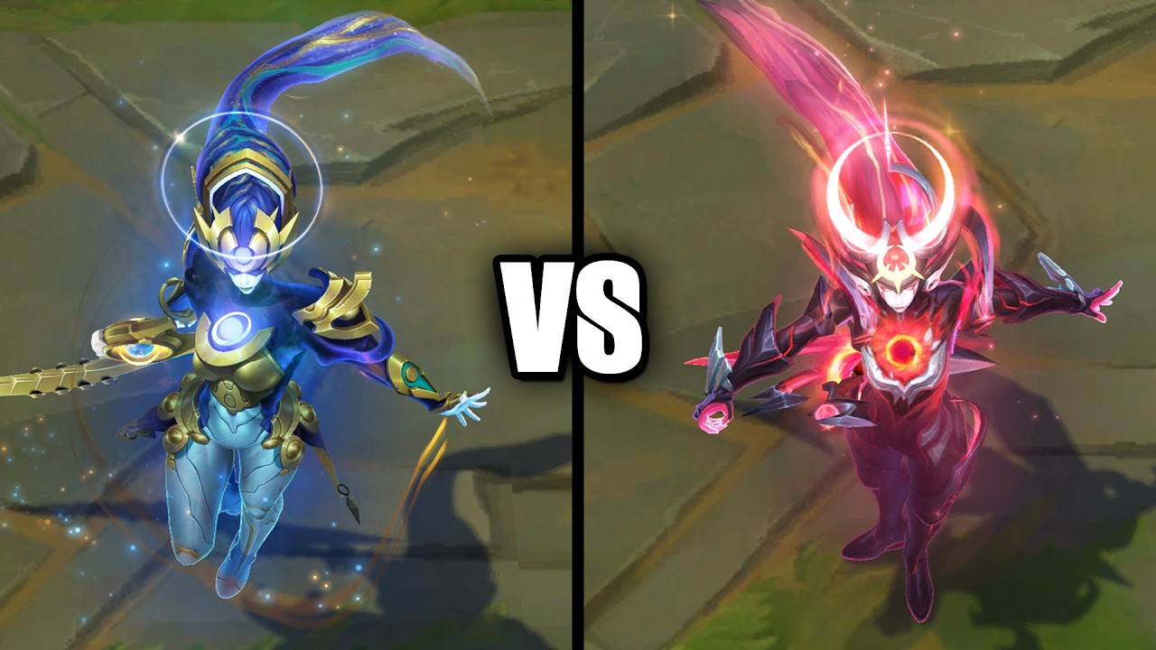Eternal Aspect Diana vs Eclipse Eternal Aspect Diana Skins Comparison (League of Legends)