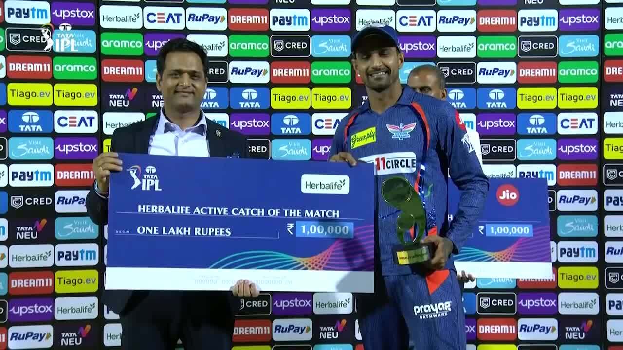 M26: RR vs LSG – Herbalife Active Catch of the Match – Deepak Hooda