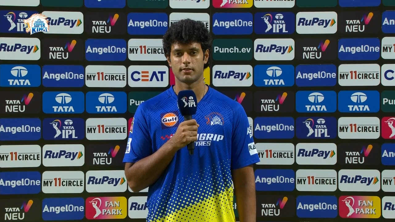 M07: CSK vs GT – Shivam Dube Interview background