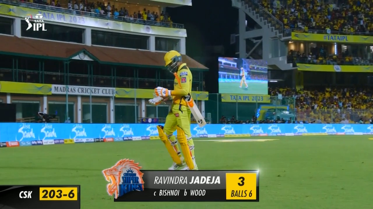 M06: CSK vs LSG – Ravindra Jadeja Wicket background