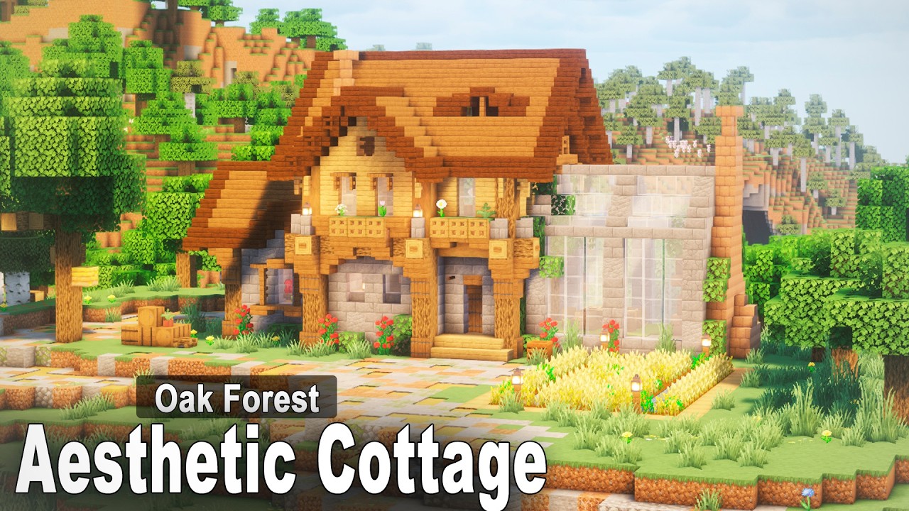 Minecraft: How to build an Aesthetic Cottage | Easy Tutorial