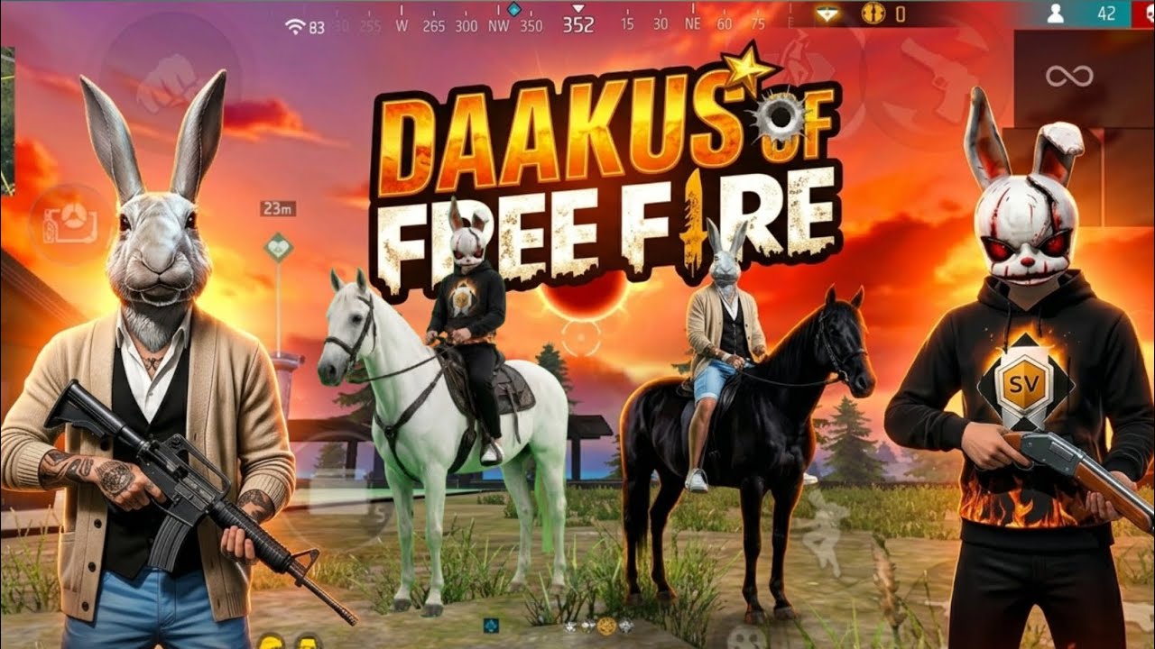 Gameplay with Horse ЁЯРО || Free fire BR RANK ЁЯШБ || Funny video background