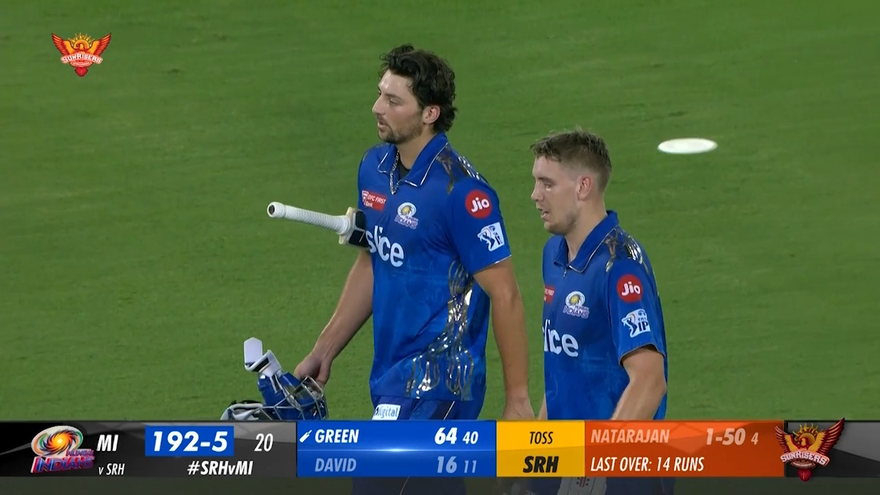 M25: SRH vs MI – Tim David Wicket background
