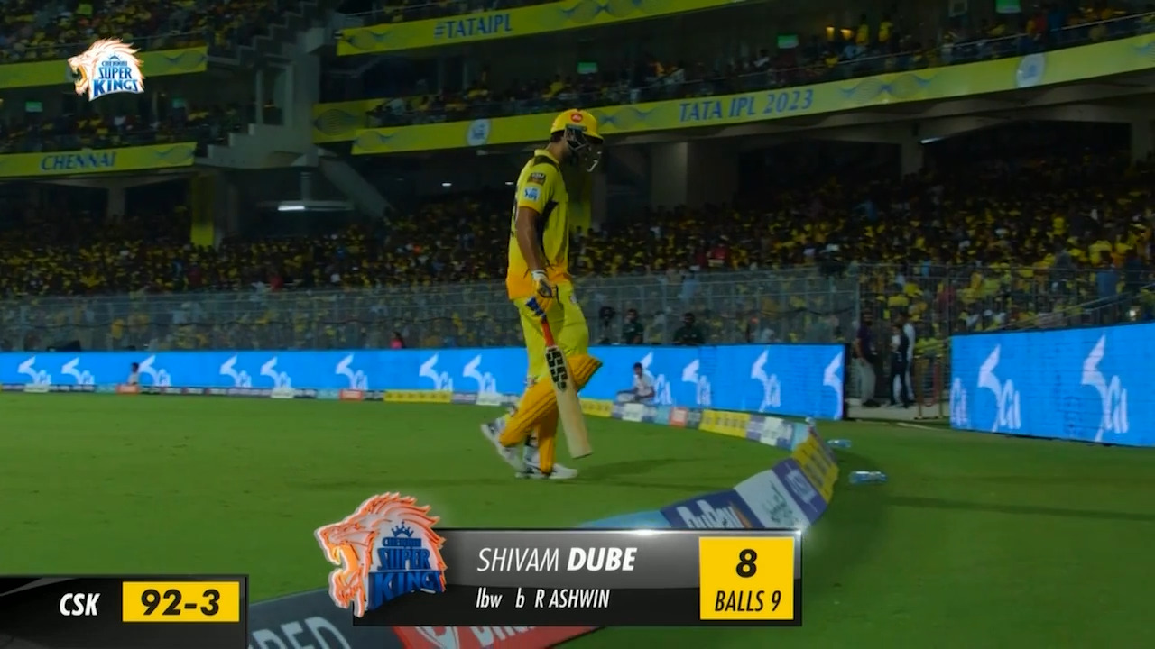 M17: CSK vs RR – Shivam Dube Wicket