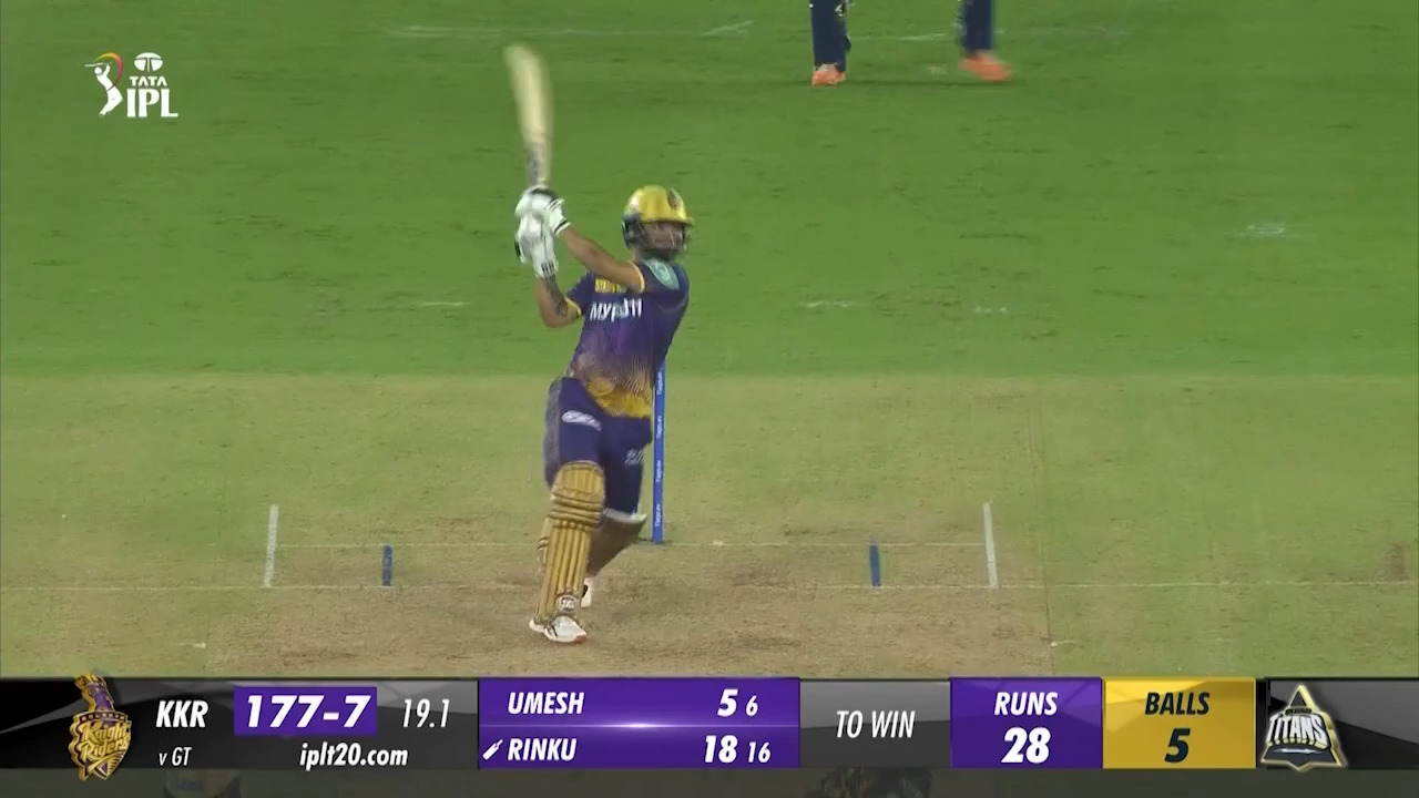 M13: GT vs KKR – Rinku Singh Six