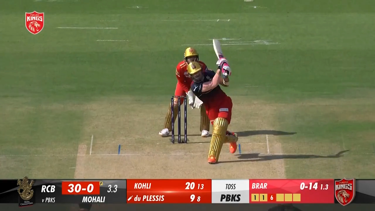 M27: PBKS vs RCB – Faf Du Plessis Six background
