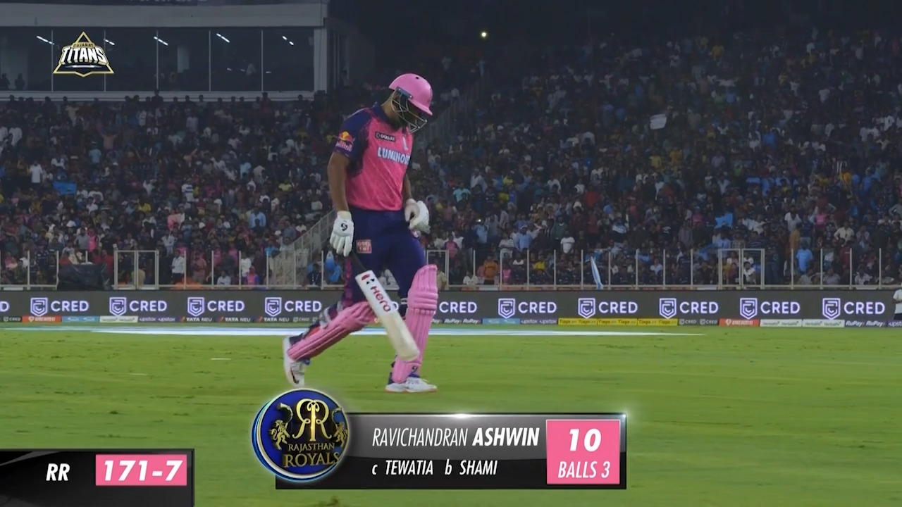 M23: GT vs RR – Ravichandran Ashwin Wicket