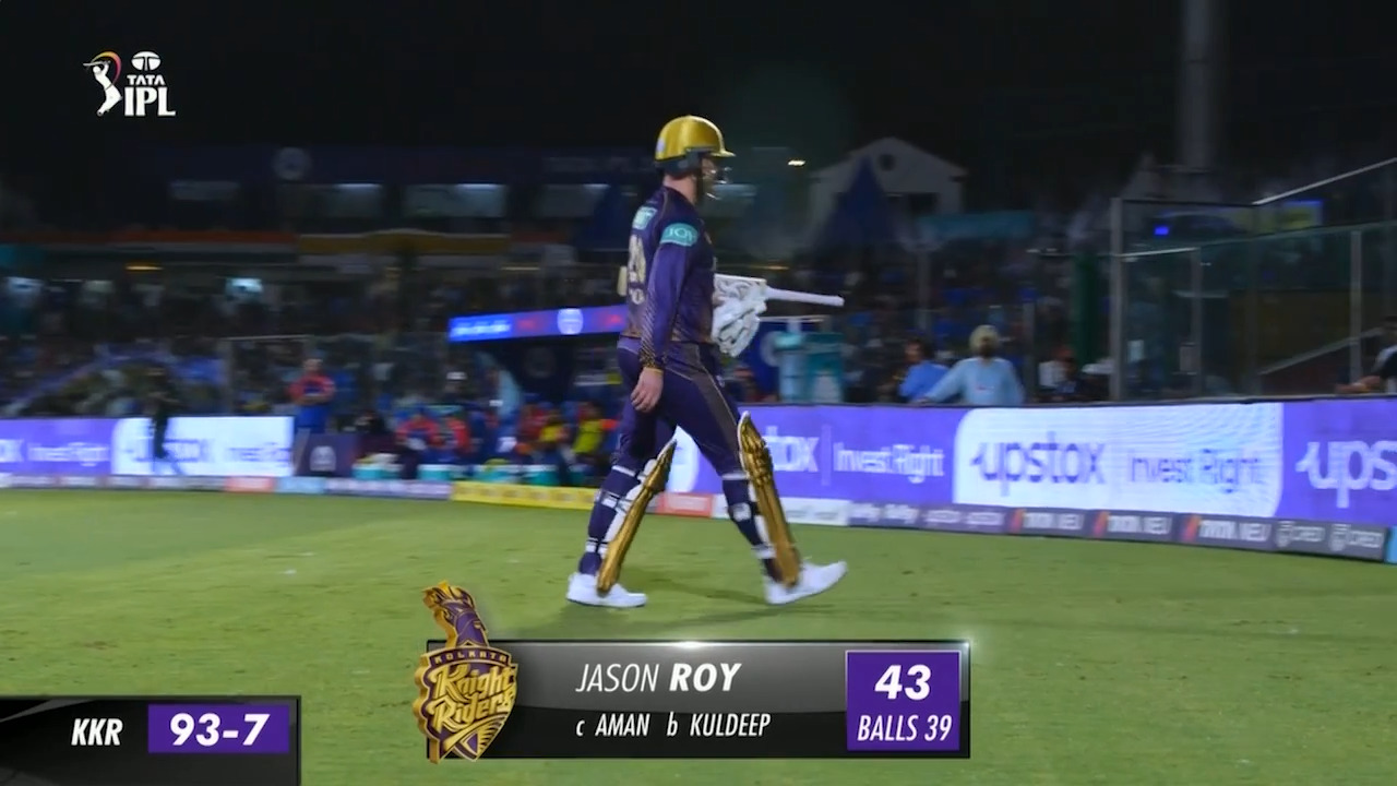M28: DC vs KKR – Jason Roy Wicket