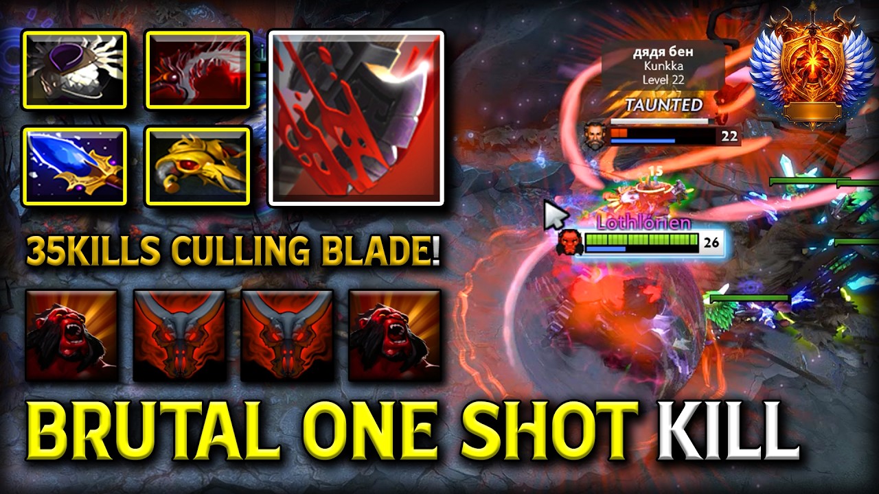 WTF 35KILLS ONE SHOT CULLING BLADE KILL! OFFLANE AXE BLADE MAIL + AGHS SCEPTER BUILD 7.41C DOTA 2