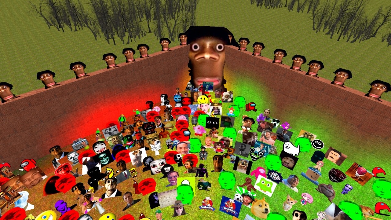 AUUGHHH ANGY SELENE DELGADO OBUNGA AND NEXTBOT IN BIG MAZE #alpha#squad#usagmod background