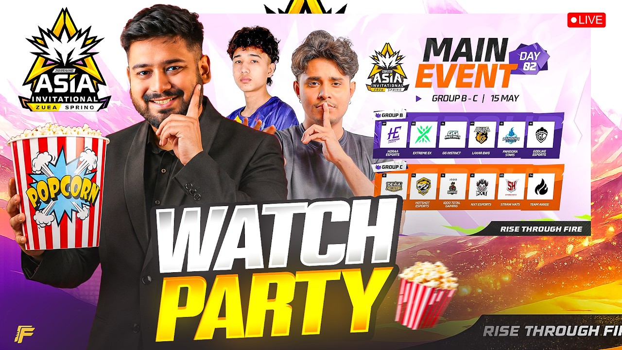 Watch Party FFMAI 2026 Spring | Main Event Day 1 | Group A - B #freefire #freefirelive #gyangaming