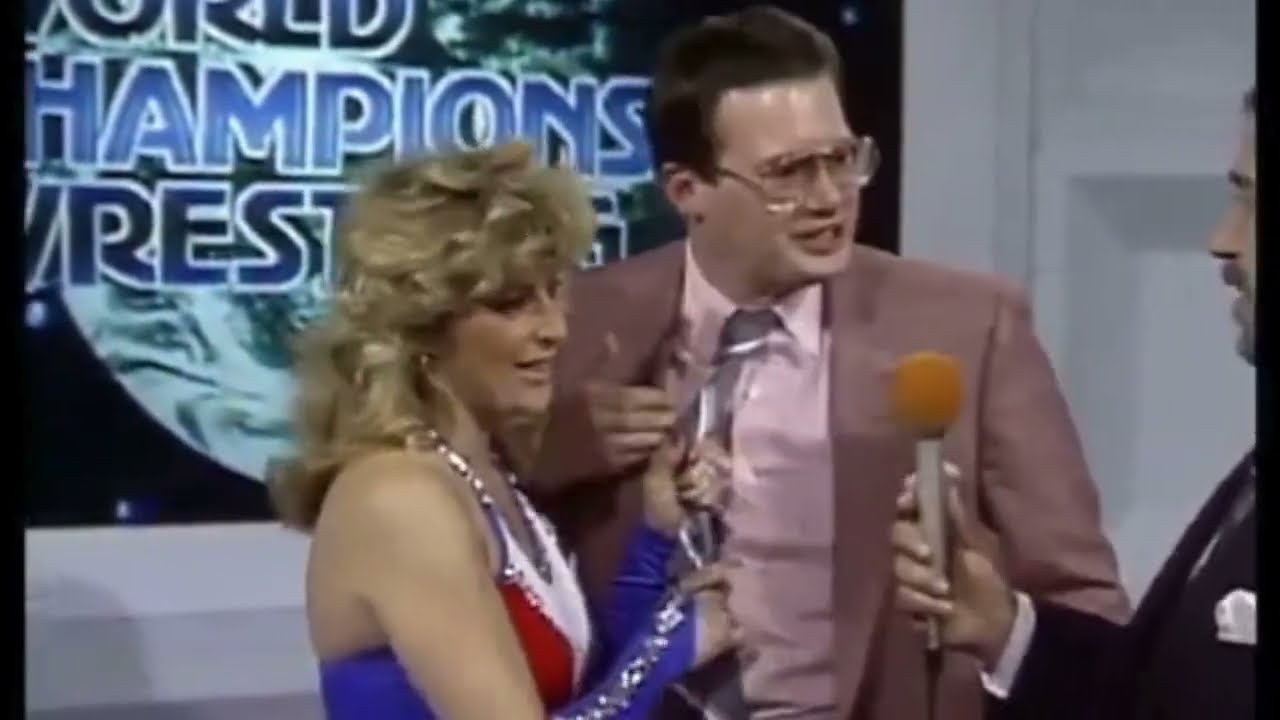 Misty Blue Simmes Attacks Jim Cornette. NWA 1988 background