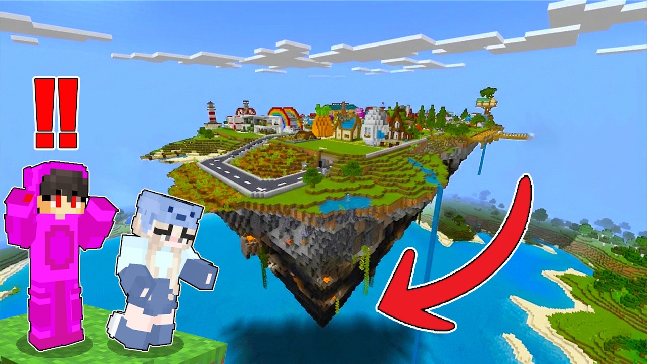 I Built a Giant FLOATING ISLAND in Minecraft.. (Tagalog)