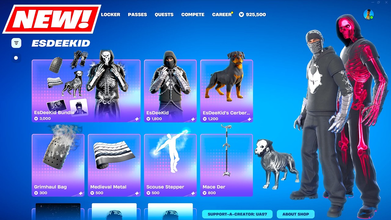 NEW SHOP Tonight (EsDeeKid Icon Skin & Emote Item Shop Full BUNDLE) Showcase Fortnite!