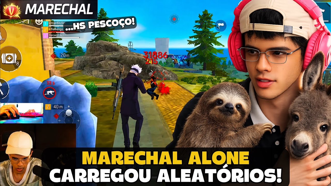 MARECHAL CARREGOU OS ALEATORIOS NA RANK E LIMPOU O MAPA! FREE FIRE - MARECHAL HIGHLIGHTS