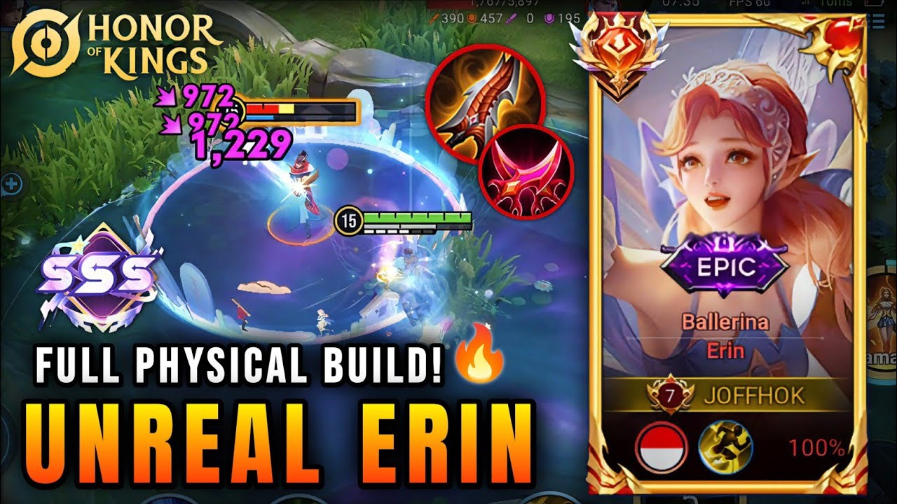 UNREAL DAMAGE! Erin Asia Top 1 Build – Legendary Gameplay | Honor of Kings background