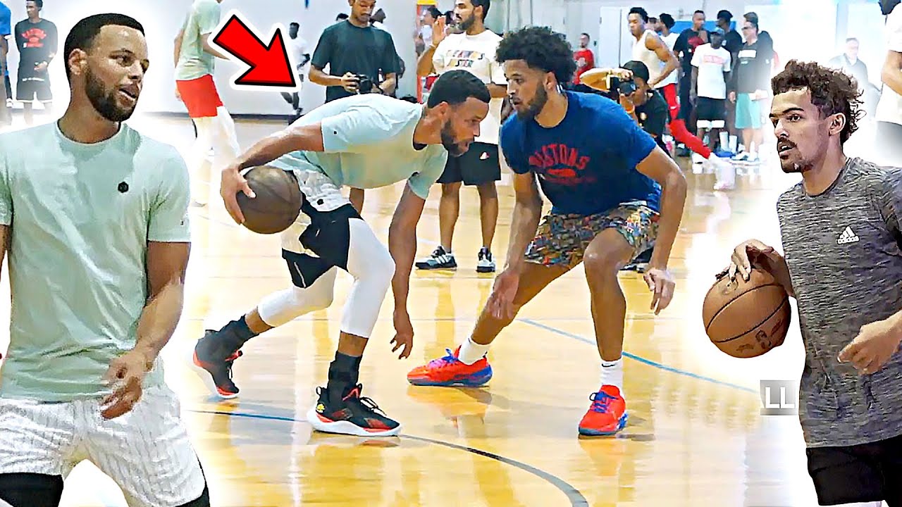 Steph Curry & Trae Young TEAM UP at Rico Hines Private Runs!! background