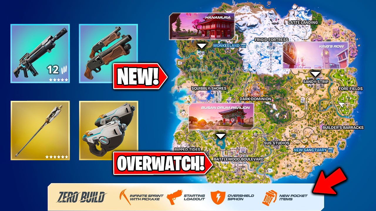 The NEW GIANT FORTNITE Update! (6th Inv Slot, No Fall DMG, Overwatch & MORE)