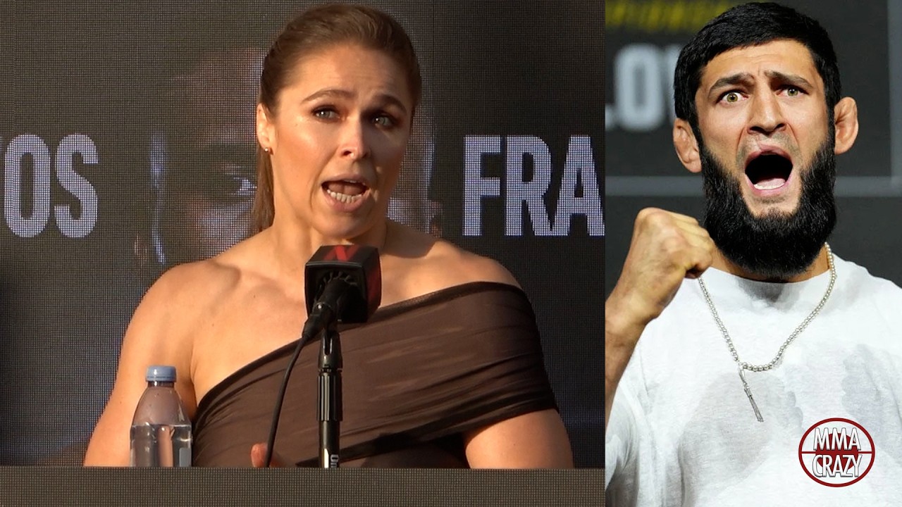 Ronda rouseys SLAMS Khamzat Chimaev “clef lip Lincoln” background