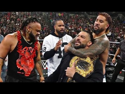 The Uso's attacked Roman Reigns and Jacob fatu WWE Raw 2026 Highlights background