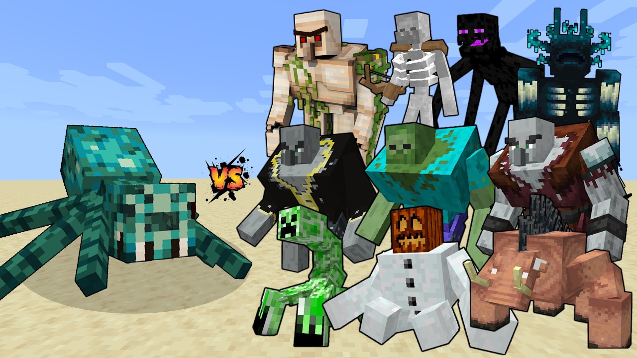 Giant Cave Spider vs Mutant Creatures & Mutant More - Minecraft Mob Battle background